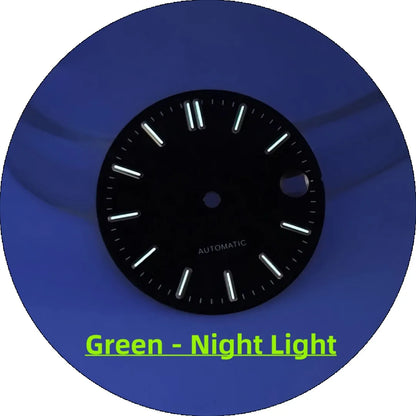28.5mm Honeycomb Textured Surface Green Luminous Watch Dial for NH35 Movement