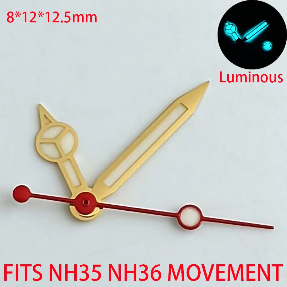 Watch Hands Blue Green Luminous Hands Fit NH 35 NH36 ETA 2836 2824 Miyota 8205 8215 Movement