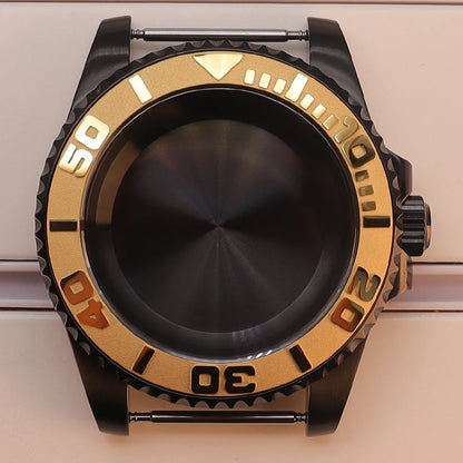 40mm Watch Case Sapphire Yacht Bezel For nh35 nh34 NH36 NH38 Eta2824 Miyota 8215
