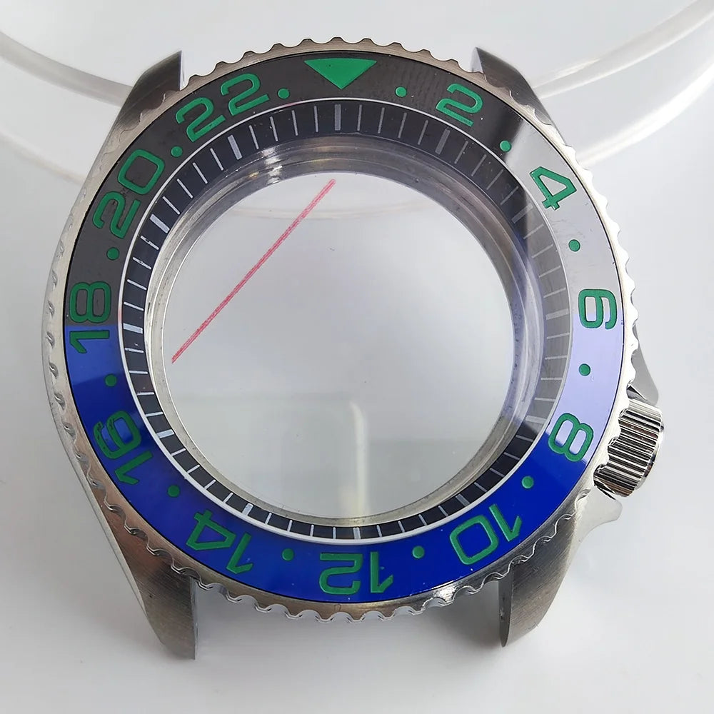Case 41.5mm Convex Sapphire Glass Ceramic Bezel Stainless Steel Black Matte Waterproof Case Fit NH 35 NH36 Movement Case