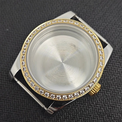 Oyster Diamond tainless Steel Watch Case with Sapphire Crystal Sfor NH35/NH36/4R