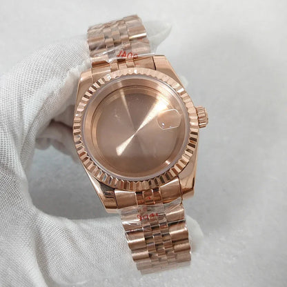 36/39mm Watch Case Transparent Back Cover with Date Window for NH35 NH36