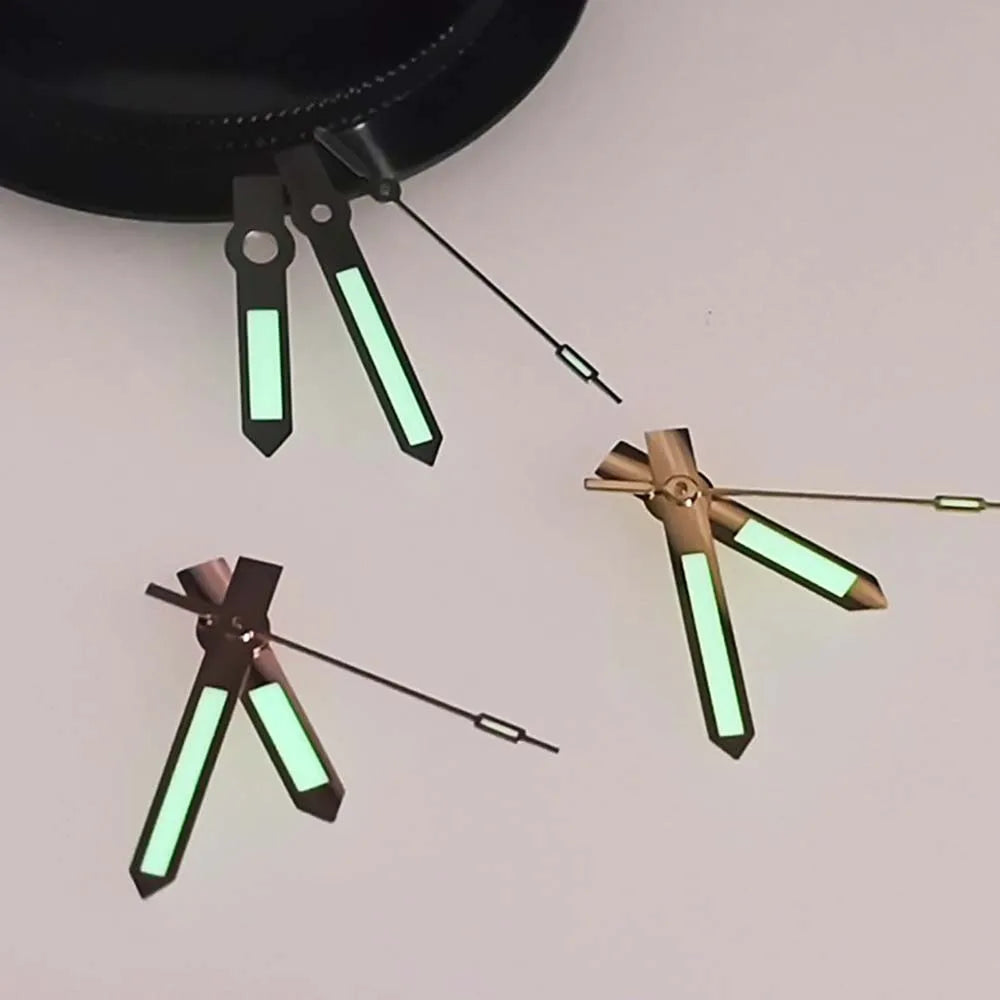 C3 Green Luminous Watch Hands for NH35 NH36 3Pins Needles Movement Modified