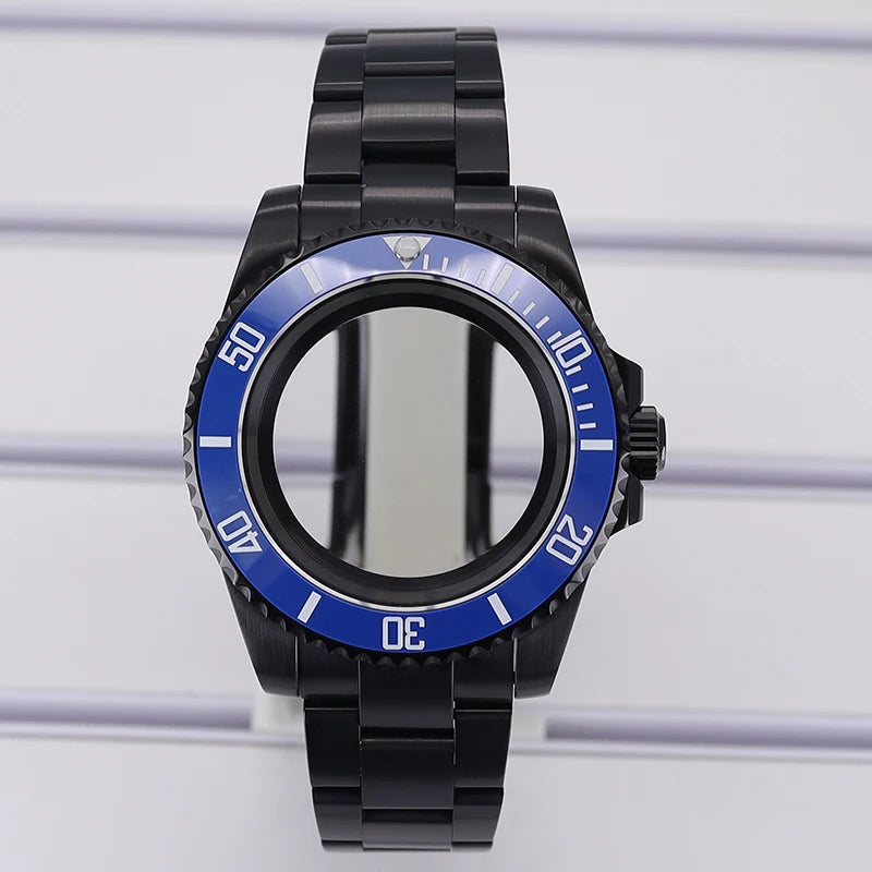 40mm Watch Case PVD Strap Sapphire For NH35 NH36 NH34 ETA 2824 8215 GMT SUB
