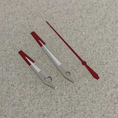 Silver Red Watch Hands for NH35 NH36 4R 7S Movement Green Luminous 3Pins Needles