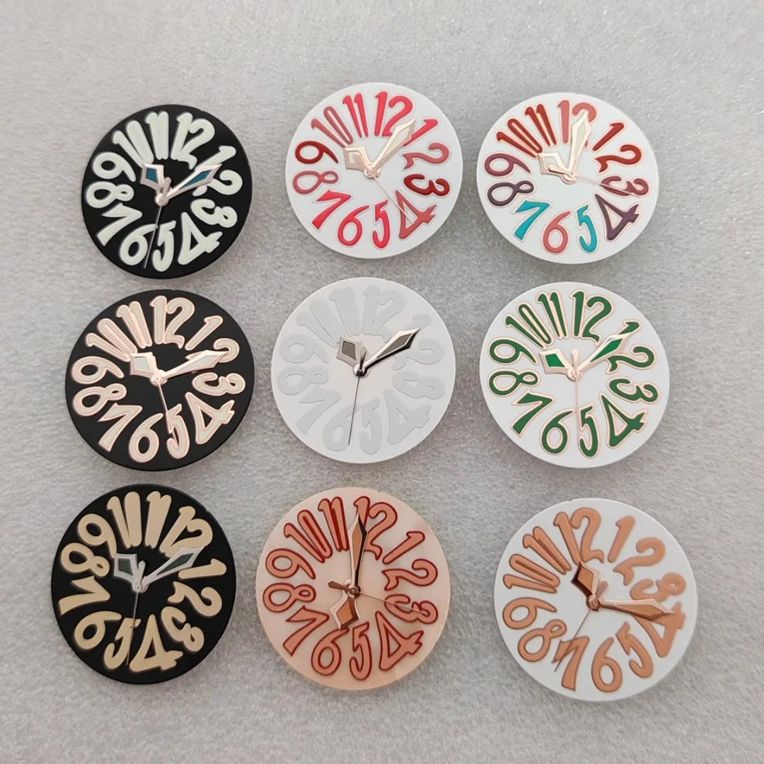 33.2mm Enamel Literal Dial 40mm Steel Watch Case and Strap Set for NH35 / NH36