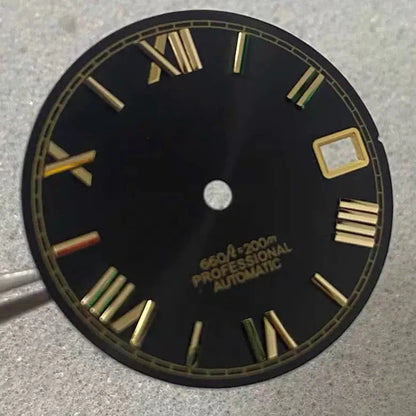 28.5mm NH35 Dial S Logo Dial Roman Numerals Dial For NH35/NH36 Vertical Lines