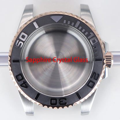 40mm Watch Case Sapphire For NH34/35/36 Eta2824 PT5000 Miyota8215 8205 YACHT