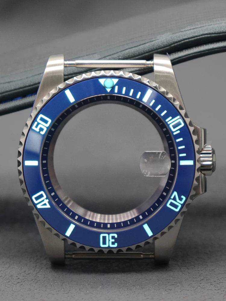 Diver 40mm Watch Case Sapphire For Nh34 Nh35 Nh36 Luminous SUB Ceramic Bezel