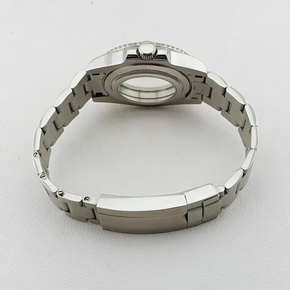40.5mm SUB Sapphire Crystal Steel Watch Case One-Way Selection Bezel For NH35/36