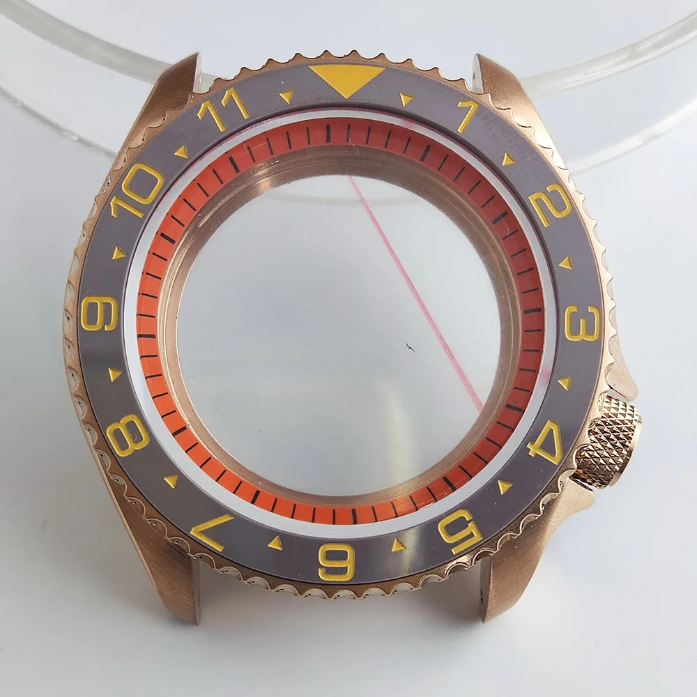 Plane Sapphire Glass Ceramic Bezel Stainless Steel Watch Case Fit NH 35 NH36 Movement High End Waterproof Watch Case