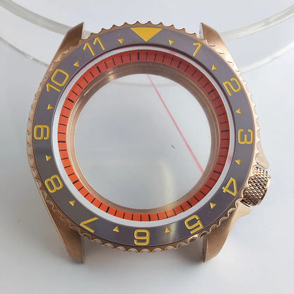 Plane Sapphire Glass Ceramic Bezel Stainless Steel Watch Case Fit NH 35 NH36 Movement High End Waterproof Watch Case