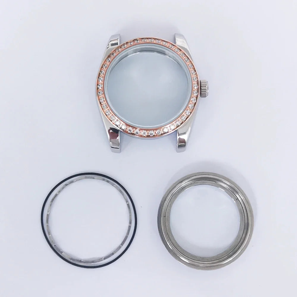 36/39mm Watch Case Transparent Caseback Sapphire Crystal for NH35/NH36/4R/7S