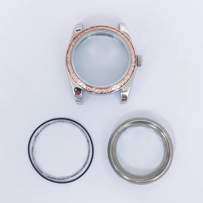 36/39mm Watch Case Transparent Caseback Sapphire Crystal for NH35/NH36/4R/7S