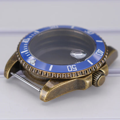 40mm Bronze SUB Watch Case Bezel For NH35/36 GMT NH34/38 4R36 Sapphire Crystal