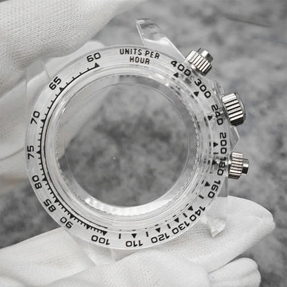 39mm Transparent Acrylic Watch Case 20mm Watch Bands Set 29.5mm Dial  for VK63