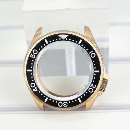 Rose Gold 38mm Watch Case Sapphire Glass Ceramic Bezel For NH35 NH36 4R36 NH35