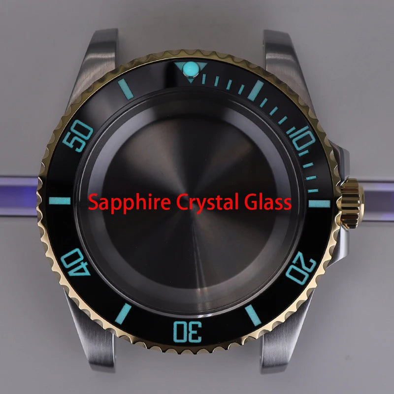 40mm Watch Case Ceramic Bezel Sapphire For NH35/36 Miyota 8215 Eta 2824 PT5000
