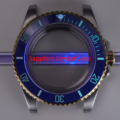 40mm Watch Case Ceramic Bezel Sapphire For NH35/36 Miyota 8215 Eta 2824 PT5000