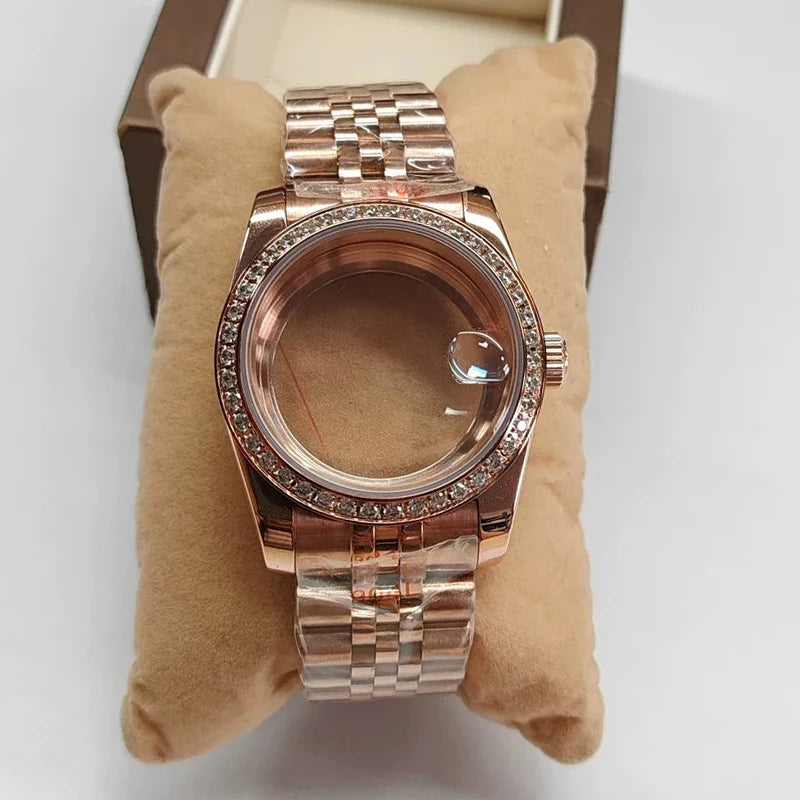 316L Steel 36/39mm Watch Case 28.5-29mm Dial Jubilee Bracelet Fit NH35/NH36/4R