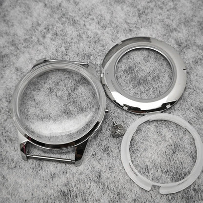 40mm  Steel Watch Case Dial Hands Kit for NH36 NH38 Bubble Mirror Shell Kit