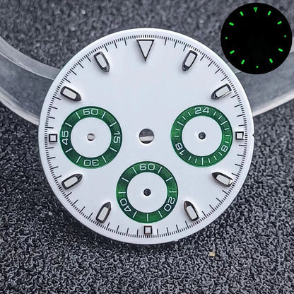 29.5mm C3 Green Luminous Timer Multicolor Watch Dial Suitable For VK63 Movement