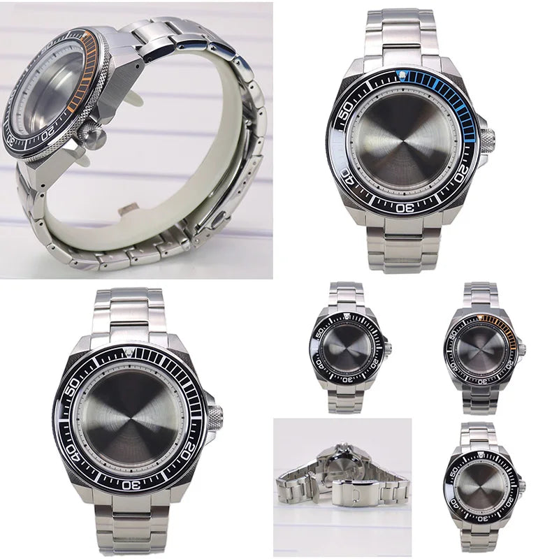43.8mm Watch Case Sapphire Glass For NH35/36/38/34/70 Modified Samurai Diving