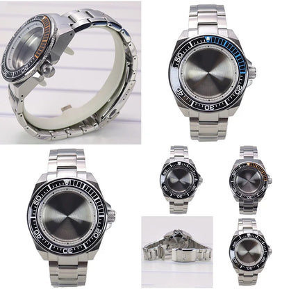 43.8mm Watch Case Sapphire Glass For NH35/36/38/34/70 Modified Samurai Diving