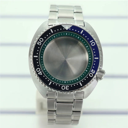 45mm Steel Watch Case Sapphire Glass For Mod skx big Abalone NH35 NH36 NH38