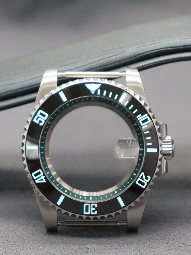 Diver 40mm Watch Case Sapphire For Nh34 Nh35 Nh36 Luminous SUB Ceramic Bezel