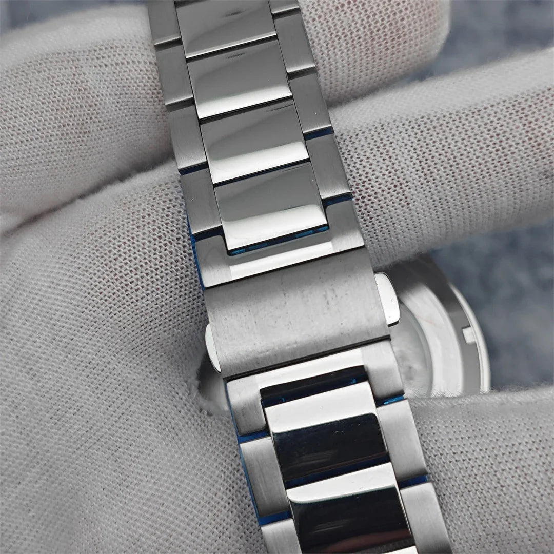 41MM Watch Case with Sapphire Crystal Clear Back+Strap+Dial+Hand for NH35/NH36