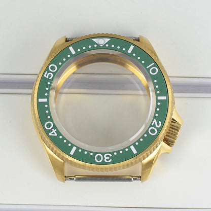 38mm Steel Watch Case For Nh35 Nh36 4R36 With Sapphire Crystal Ceramic Bezel