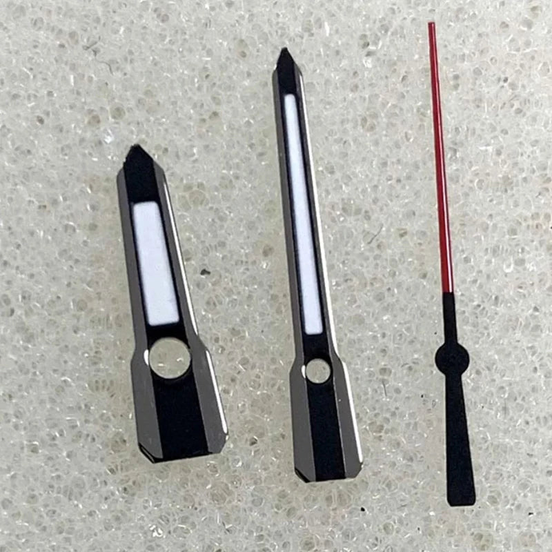 Modified Green Luminous Black-Red Watch Hands for NH35/NH36/4R/7S Movement
