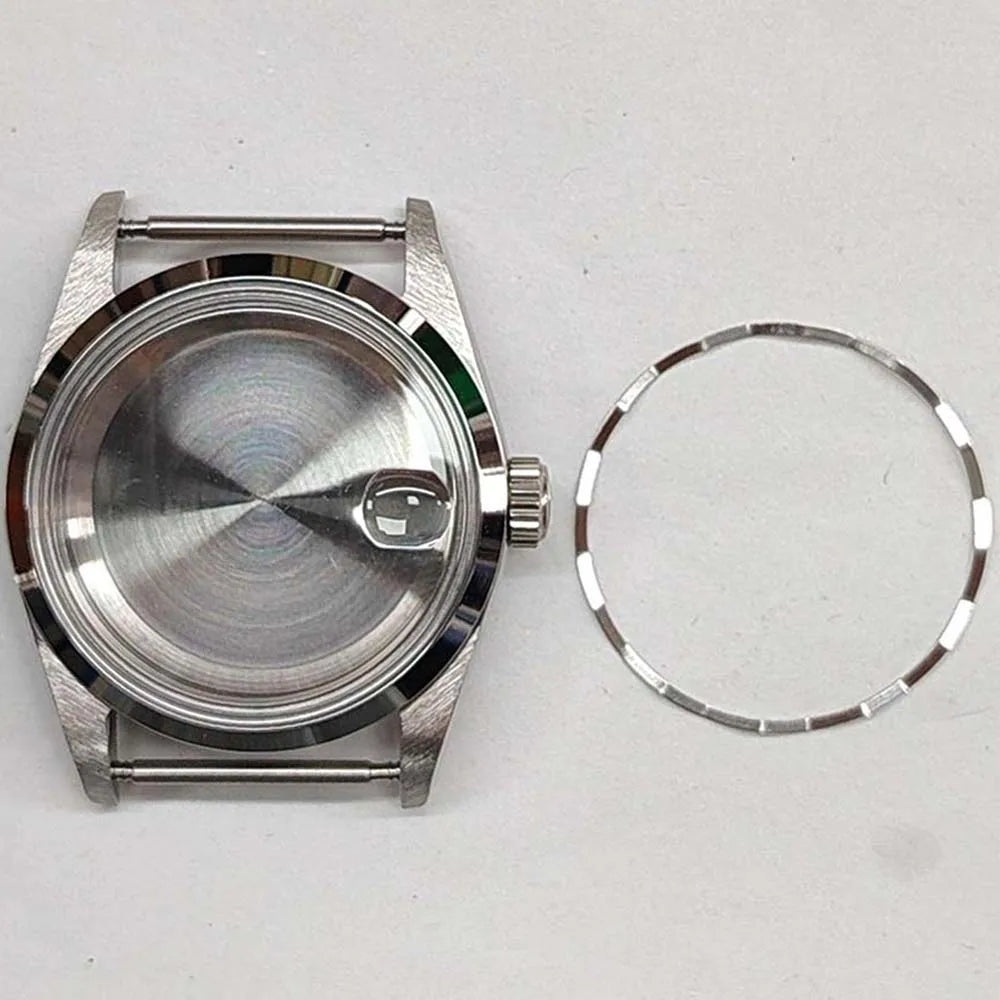 36MM Stainless Steel Watch Case Acrylic Glass for NH35/NH36/4R Oblique Bezel