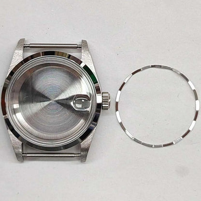 36MM Stainless Steel Watch Case Acrylic Glass for NH35/NH36/4R Oblique Bezel