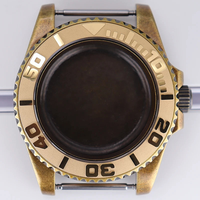 40mm Bronze SUB Watch Case Bezel For NH35/36 GMT NH34/38 4R36 Sapphire Crystal