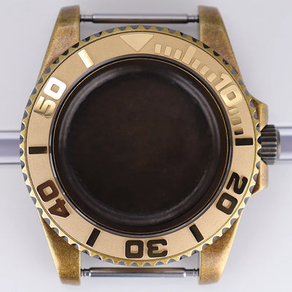 40mm Bronze SUB Watch Case Bezel For NH35/36 GMT NH34/38 4R36 Sapphire Crystal
