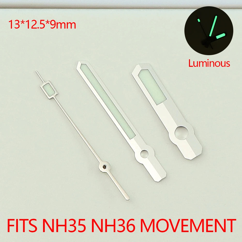 Green Luminous Watch Hands For NH35 NH36 Movement Modified Black Tiger Pointer