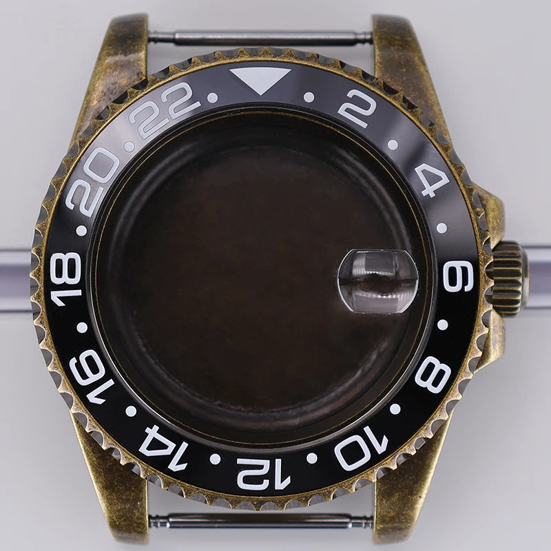 40mm Bronze SUB Watch Case Bezel For NH35/36 GMT NH34/38 4R36 Sapphire Crystal