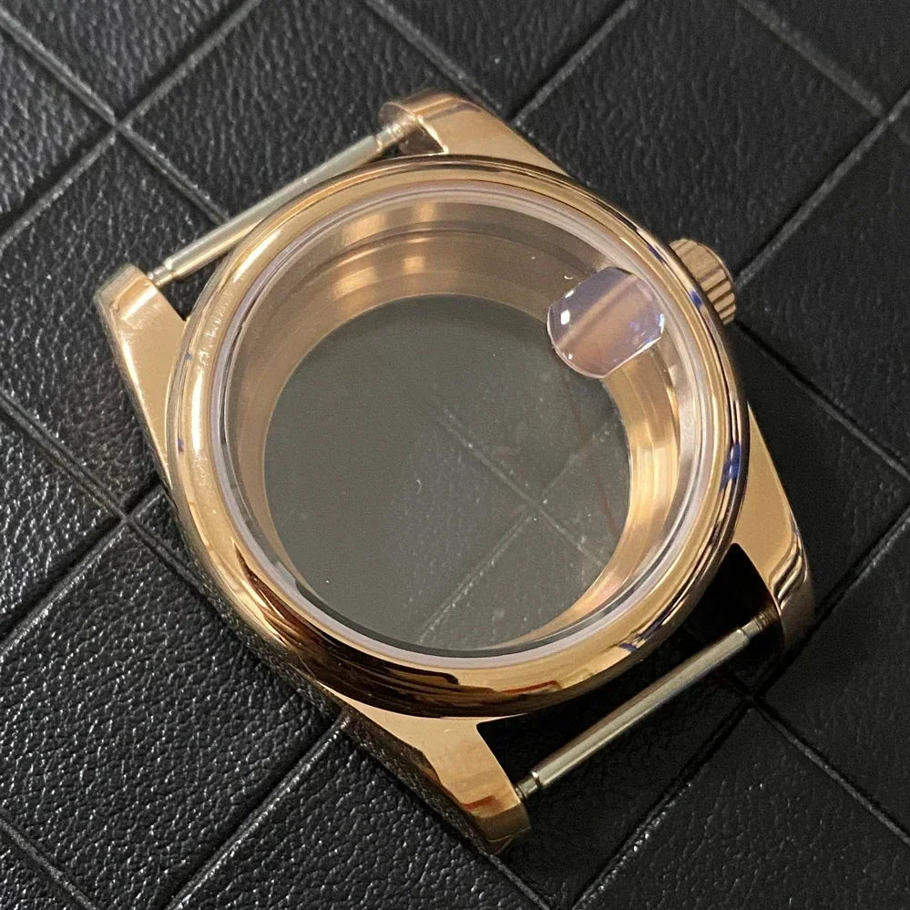 36/39mm Rose Gold Case Oyster Watch Case with Sapphire Crystal for NH35/NH36/4R