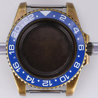 40mm Bronze SUB Watch Case Bezel For NH35/36 GMT NH34/38 4R36 Sapphire Crystal