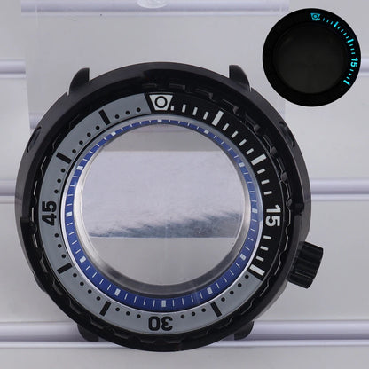 47mm Watch Case C3 Luminous Bezel For NH35 NH36 NH38 4R36 Modified Tuna Can