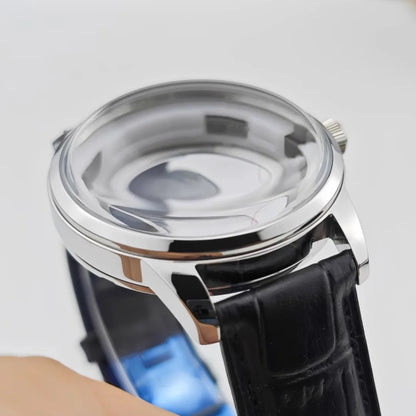 40mm Watch Case & Leather Watch Strap Set Stainless Steel Cocktail Case for NH35