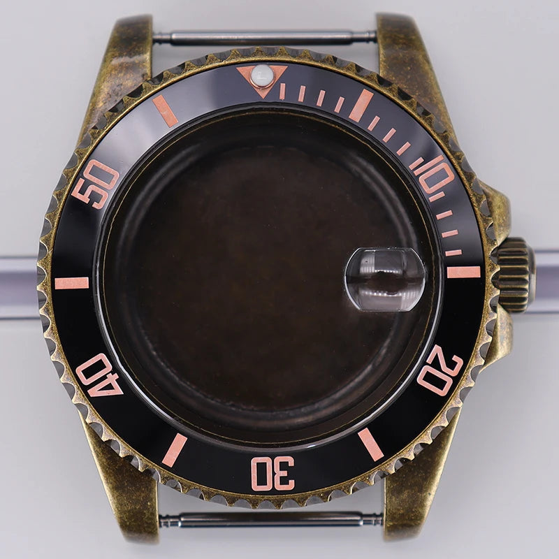40mm Bronze SUB Watch Case Bezel For NH35/36 GMT NH34/38 4R36 Sapphire Crystal