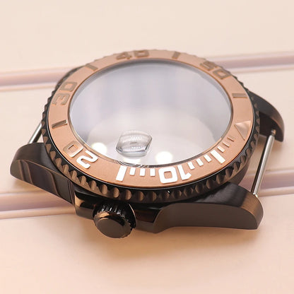 40mm Watch Case Sapphire Yacht Bezel For nh35 nh34 NH36 NH38 Eta2824 Miyota 8215