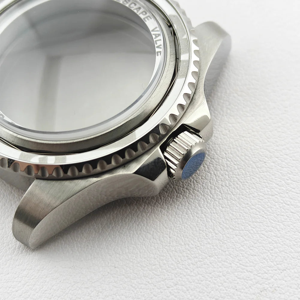 42.8mm Watch Cases Sapphire Both Side Curved Glass Ceramic Bezel For NH34/36/38