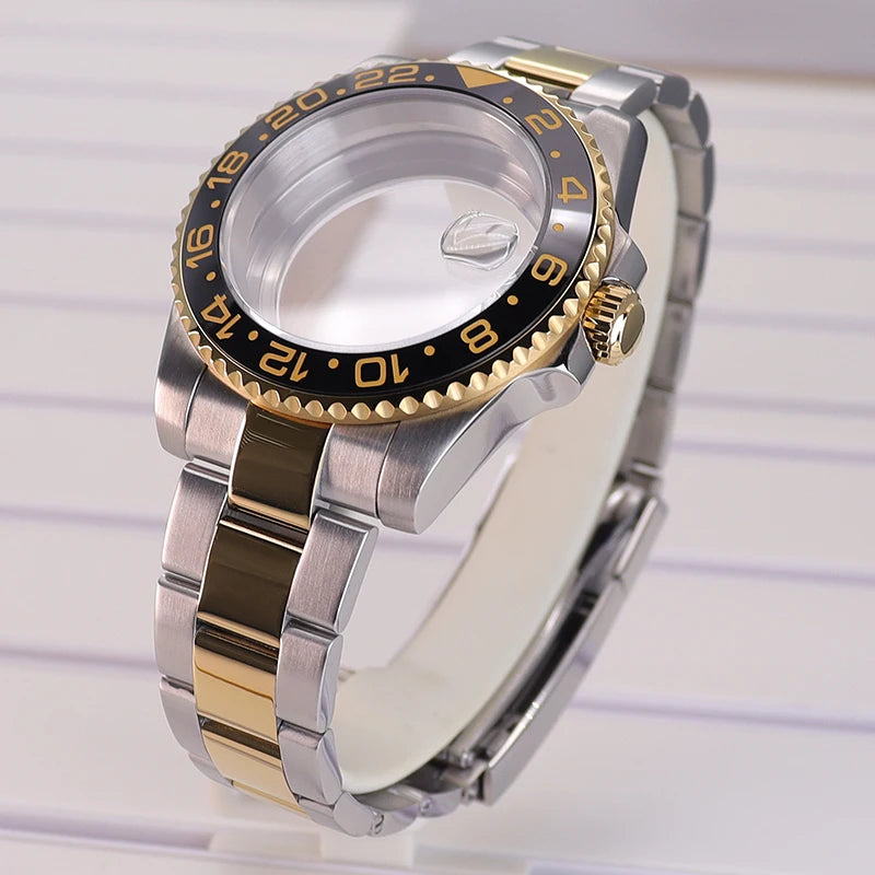 Silver/Gold 40mm Steel Watch Case For Nh35 Nh34 NH36/38 Eta 2824 Miyota 8215 GMT