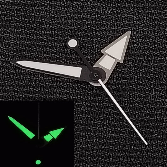 Black White Pointer with Green Luminous Watch Hands for NH35/NH36/4R36
