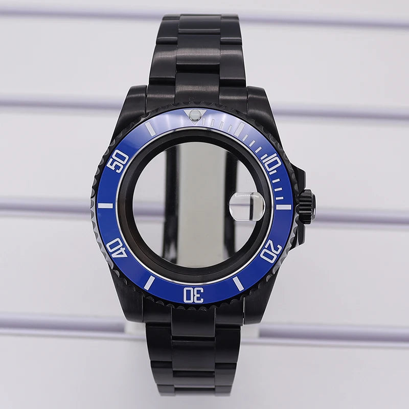 40mm Watch Case PVD Strap Sapphire For NH35 NH36 NH34 ETA 2824 8215 GMT SUB