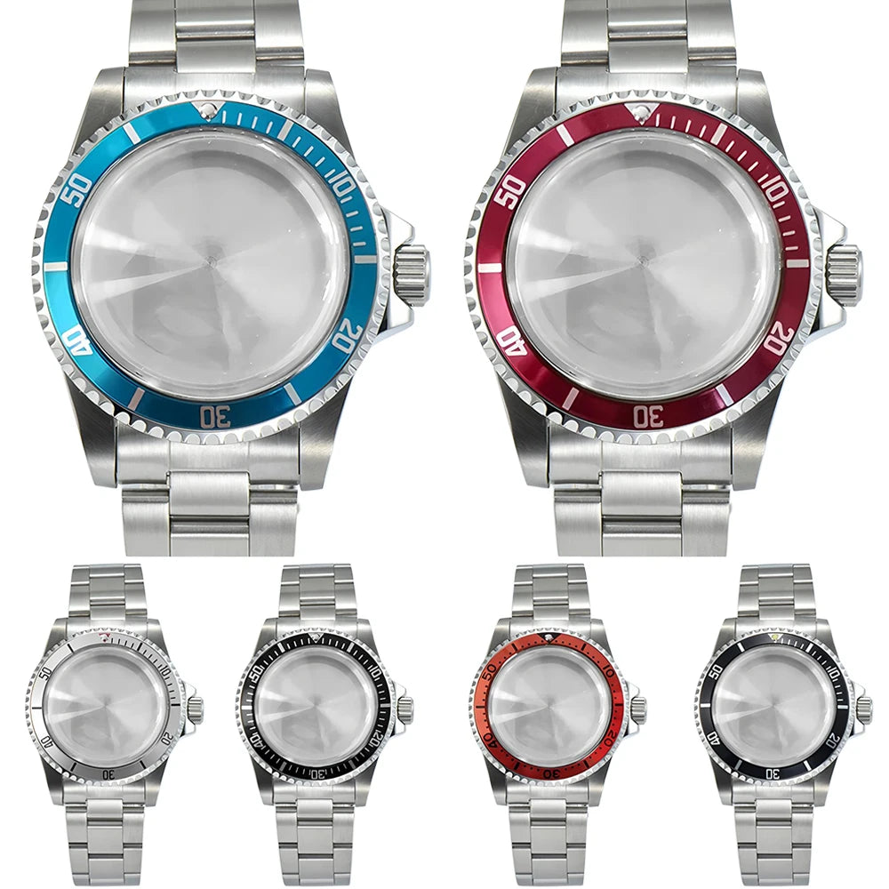 120 Click Vintage Steel Watch Case Strap 39.5mm Acrylic Glass for NH34 NH35 NH36